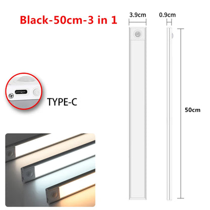 10-60Cm LED Ultra Thin Lights Motion Sensor Night Light Wireless under Cabinet Lights for Kitchen Closet Cabinet Lighting