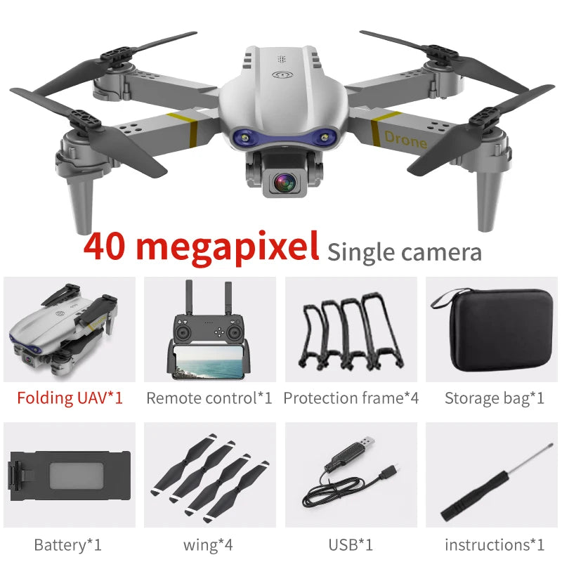 New E99 Drone FPV Brushless Motor GPS Return 360° Laser Obstacle Avoidance 4K HD Dual Camera RC Quadcopter Drone Kid Gift Toys