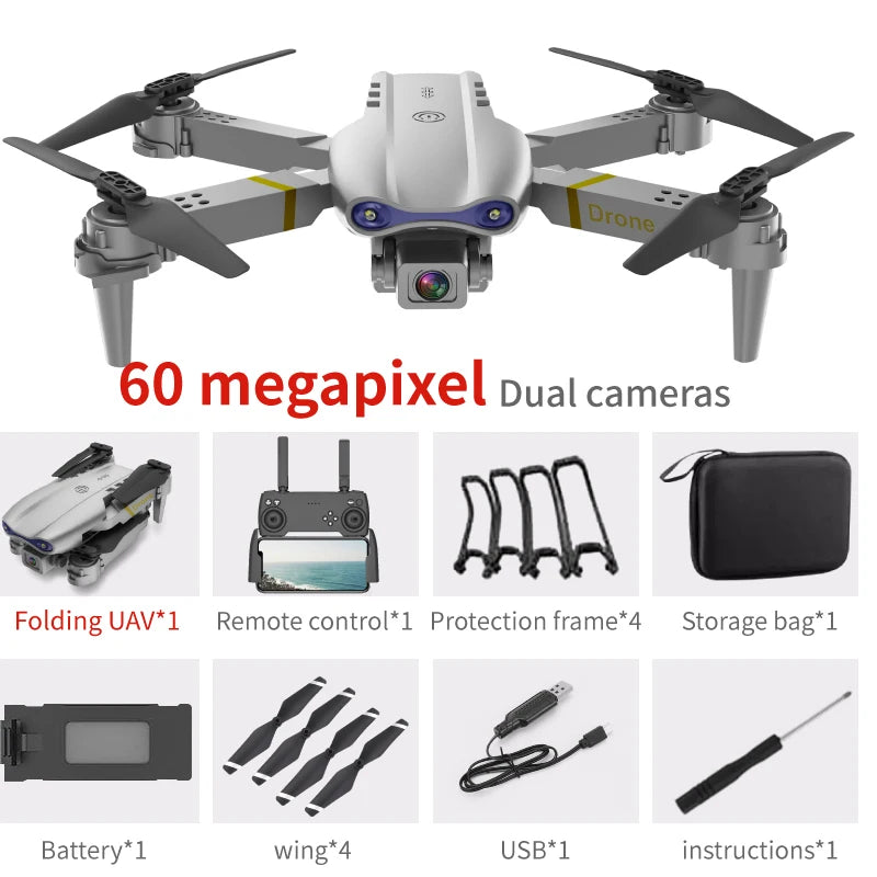 New E99 Drone FPV Brushless Motor GPS Return 360° Laser Obstacle Avoidance 4K HD Dual Camera RC Quadcopter Drone Kid Gift Toys