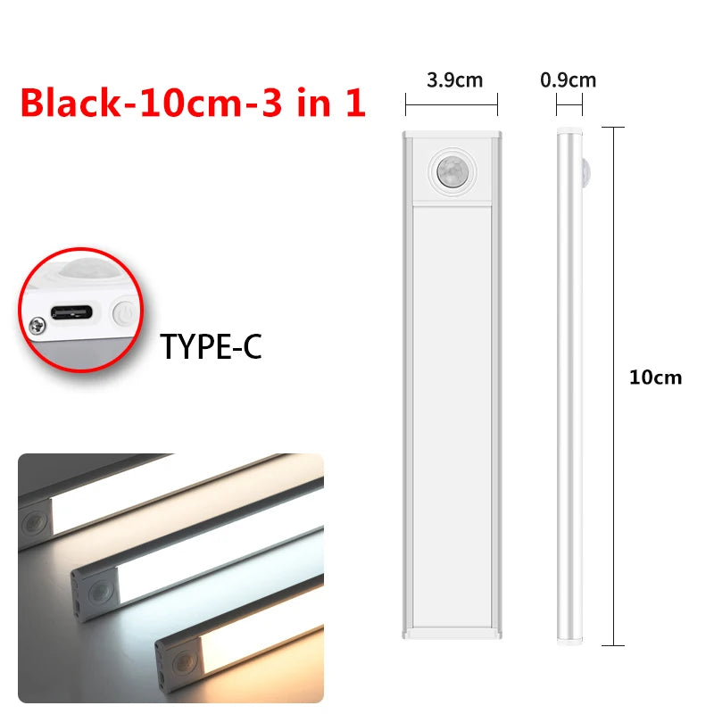 10-60Cm LED Ultra Thin Lights Motion Sensor Night Light Wireless under Cabinet Lights for Kitchen Closet Cabinet Lighting